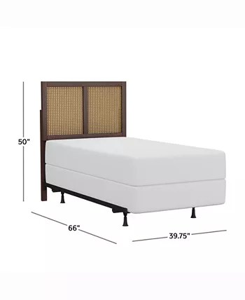 Hillsdale 50 Wood and Cane Panel Serena Furniture Twin Headboard with Frame