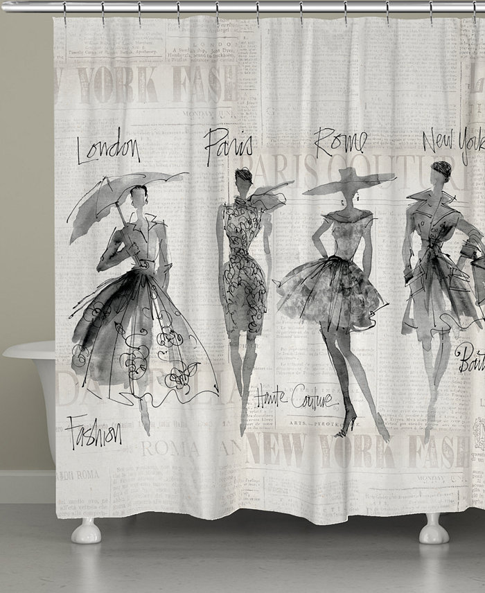 Laural Home Fashion Sketch Shower Curtain