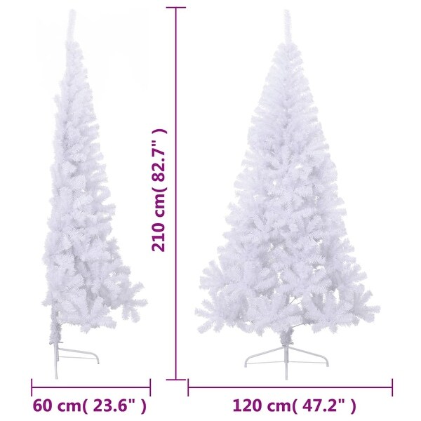 vidaXL Christmas Tree Decoration Artificial HalfCircle Tree with Stand PVC