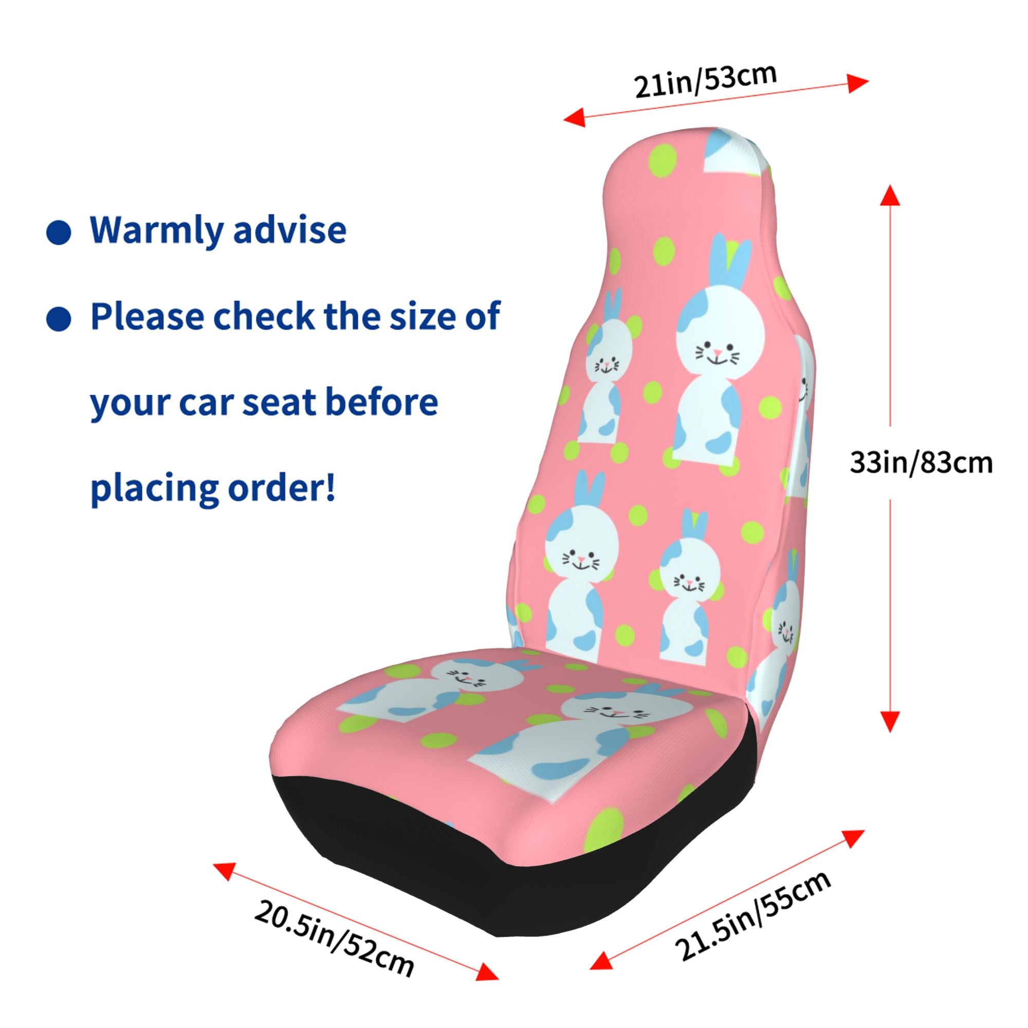 ZICANCN Car Seat Cover Bunny Rabbit Easter Car Front Seat Covers Protectors ， Automotive Seat Covers for Cars Trucks Suv