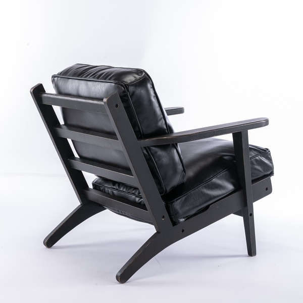 PU Leather Armchair with Removable Cushion