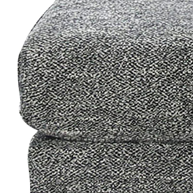 Fabric Upholstered Wooden Ottoman with Tapered Legs， Gray