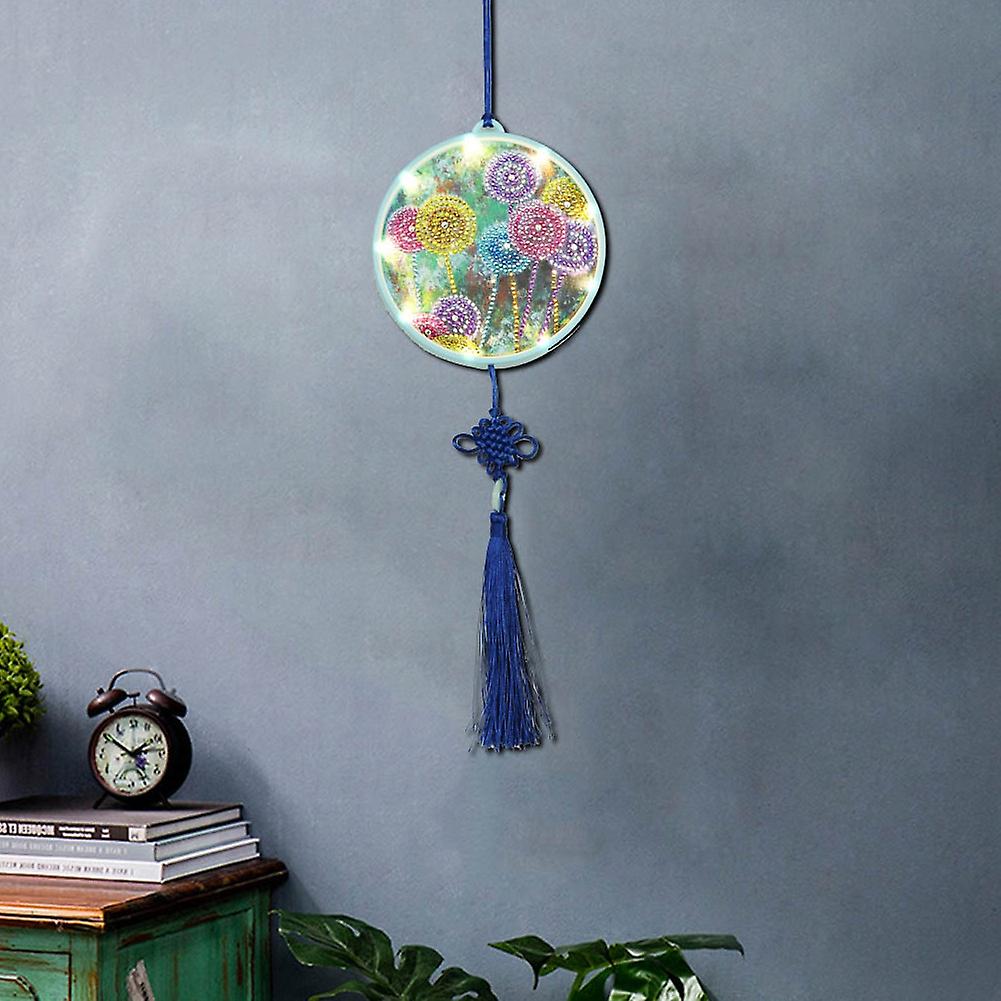 Hanging Diamond Painting Lamp Taraxacum Pattern Led Light Diy Home Desk Decoration