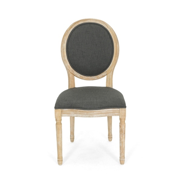 Newman French Country Upholstered Dining Chairs， Set of 2， Light Beige and Blue Floral Fabric and Natural