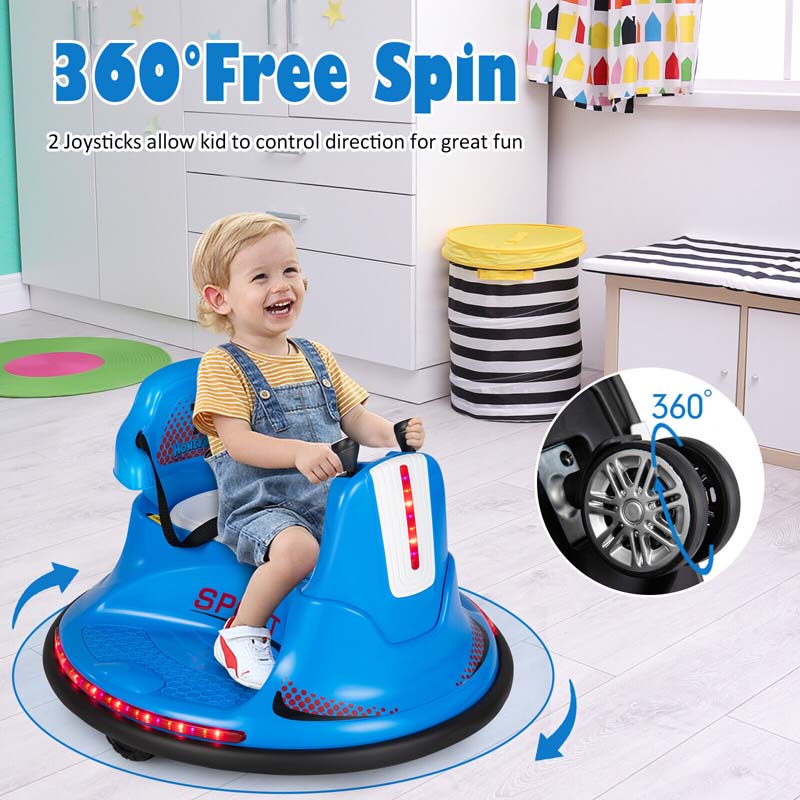 12V Electric Ride on Bumper Car for Kids, Battery Powered Race Car Bumping Toy with 360 Degree Spin