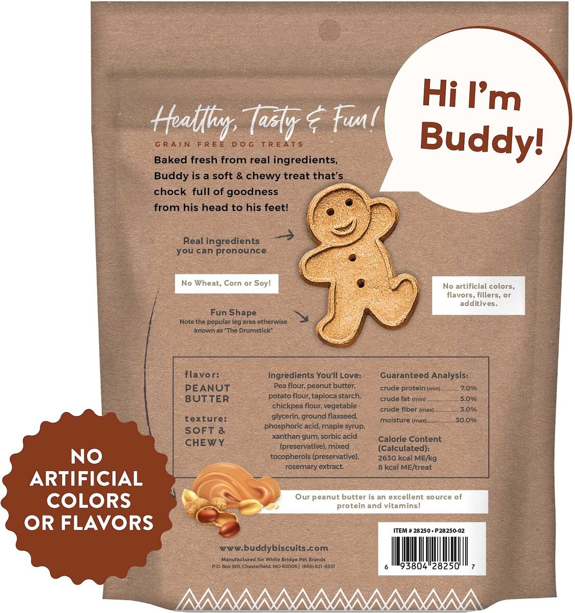 Buddy Biscuits Grain-Free Soft and Chewy with Peanut Butter Dog Treats