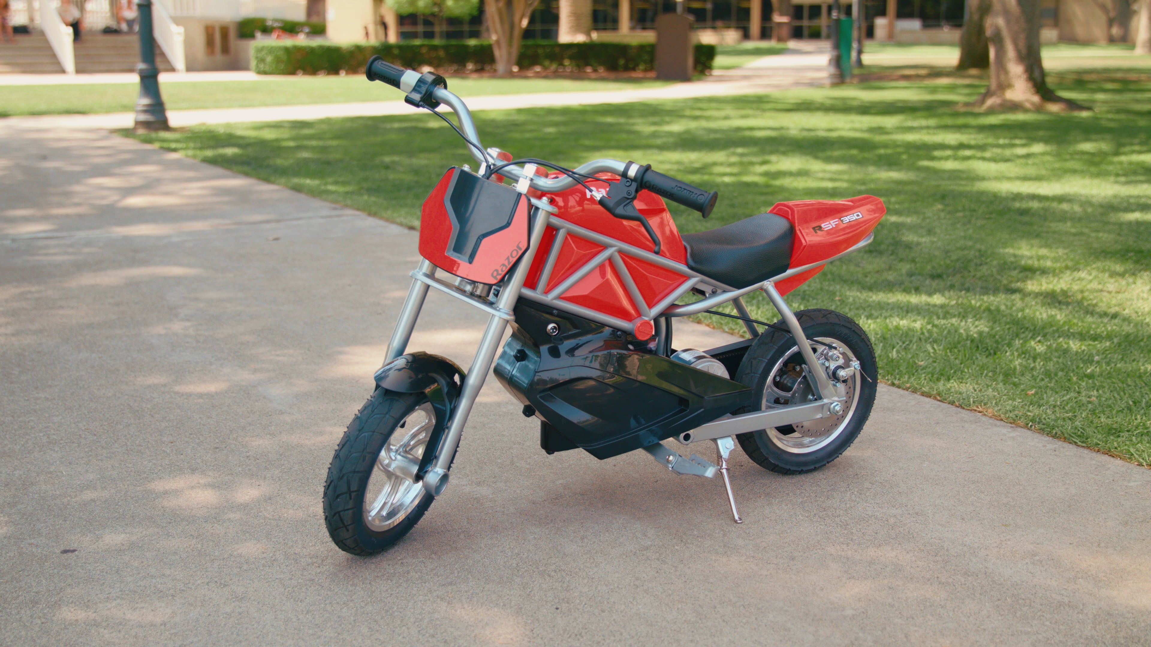 Razor RSF350 Mini Electric Motor Bike - Black/Red, up to 14 mph, 10" Pneumatic Tires, 24V Powered Ride-On for Ages 13+, Unisex