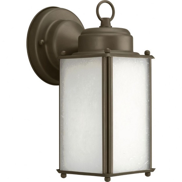 Progress Lighting Roman Coach 1 Light Wall Light Antique Bronze With Etched Seeded Glass Shade