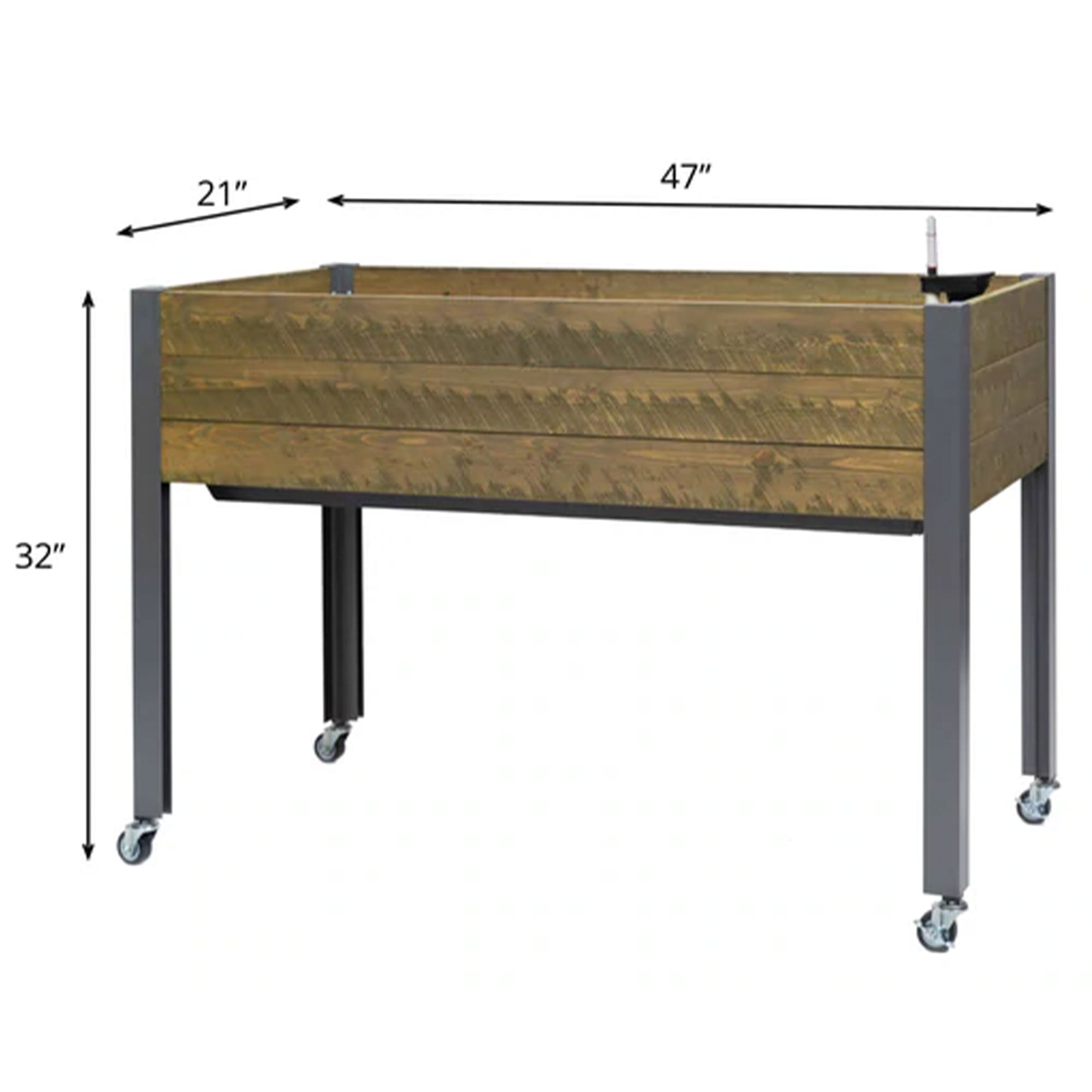 CedarCraft Self-Watering Elevated Spruce Planter w/ Wheels,21" x 47" x 32"H