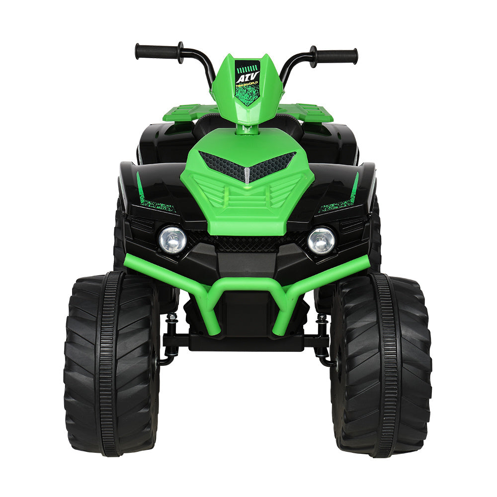 12V Battery-Powered Ride-On for Kids Electric 4-Wheeler Quad ATV Ride On Toy w/ Music Horn LED Lights 2 Speeds for Boys Girls Ages 3-7, Green