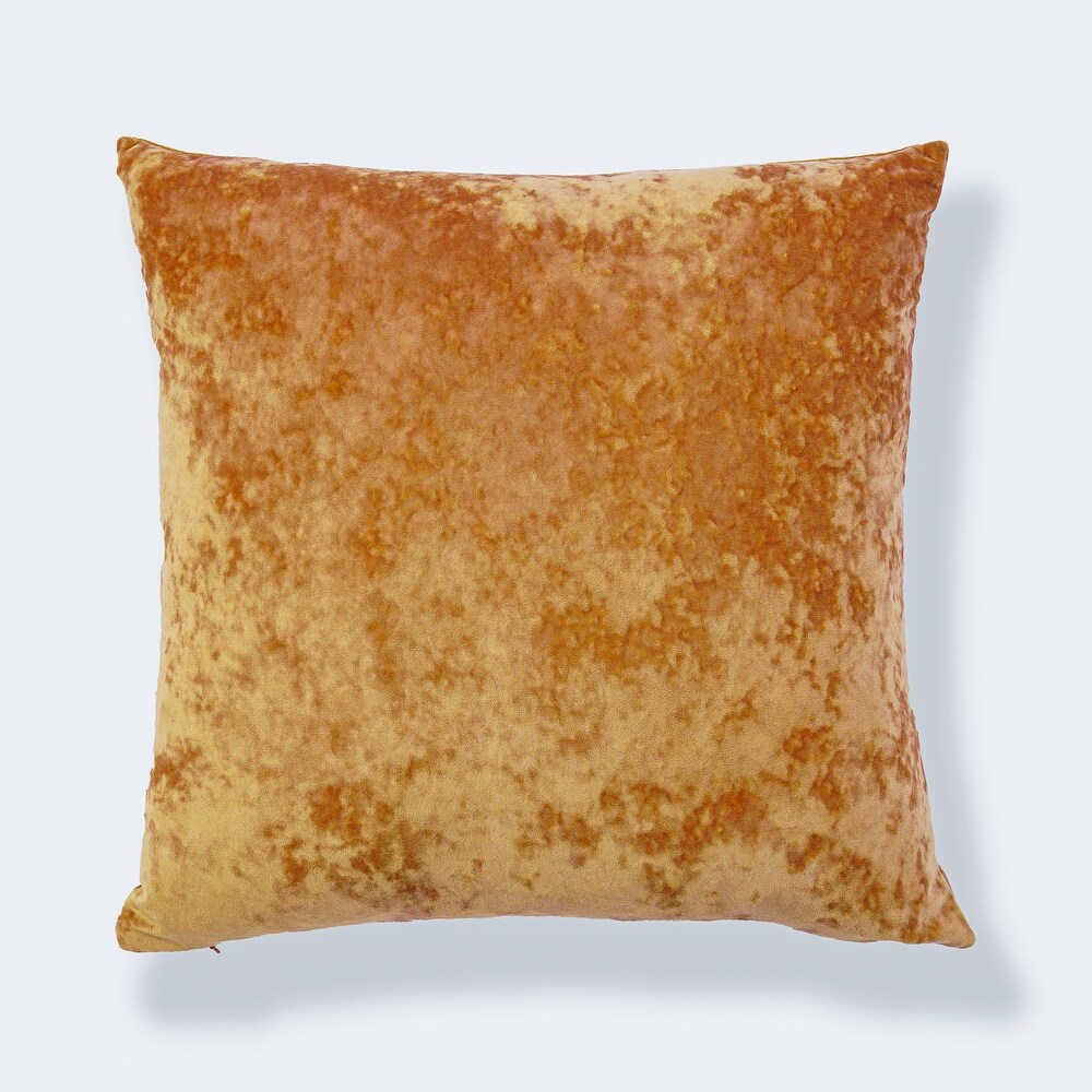 Yaffa Crushed Velvet Pillow. 20in. X 20in.Yellow