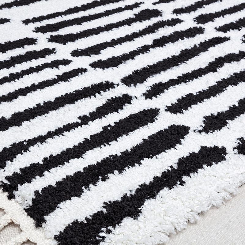 CosmoLiving Rugs America Cyprus Modern Stripe Night Odyssey Area Rug