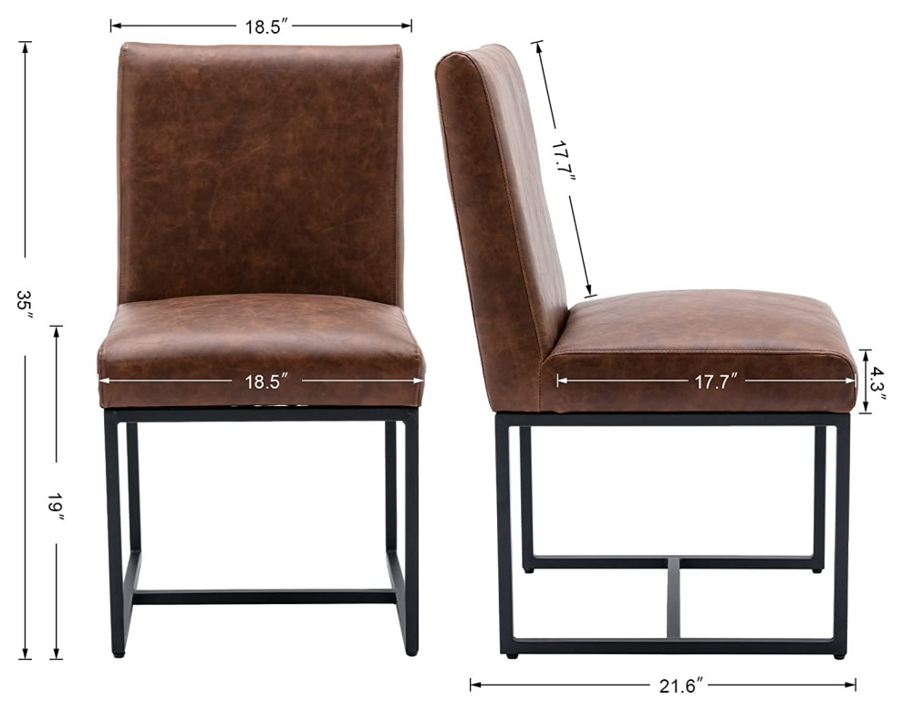 Modern Leather Dining Room Chairs Upholstered  Set of 4   Industrial   Dining Chairs   by Imtinanz  LLC  Houzz