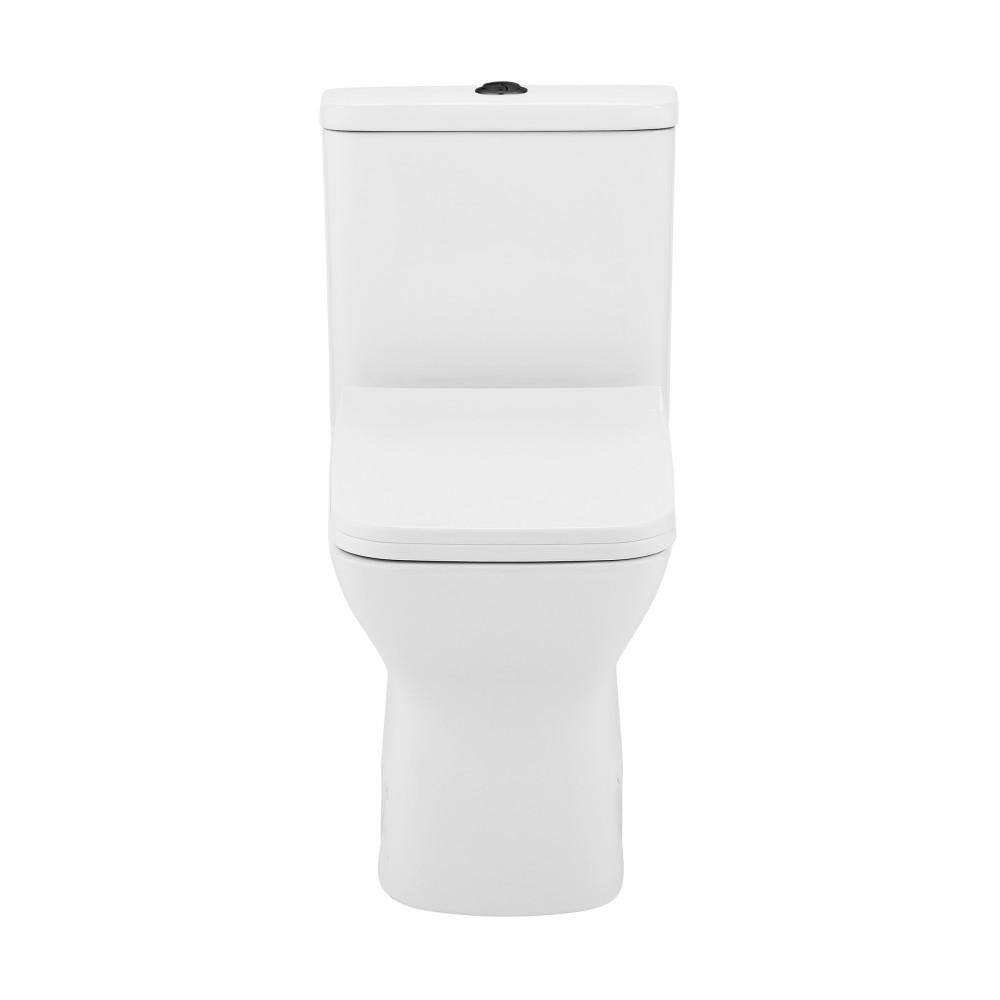 Swiss Madison Carre 1-piece 1.11.6 GPF Dual Flush Square Toilet in Glossy White with Black Hardware Seat Included SM-1T256HB