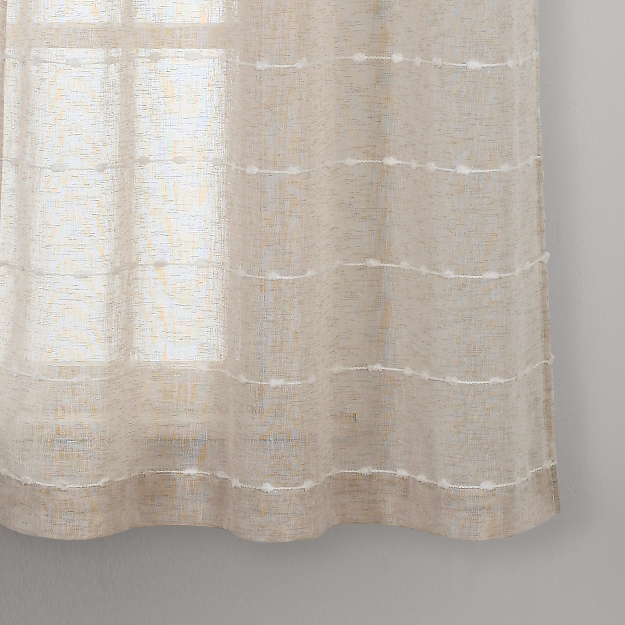 Farmhouse Textured Grommet Sheer Window Curtain Panel Set