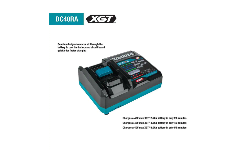 Makita DC40RA 40V Max XGT Rapid Optimum Charger