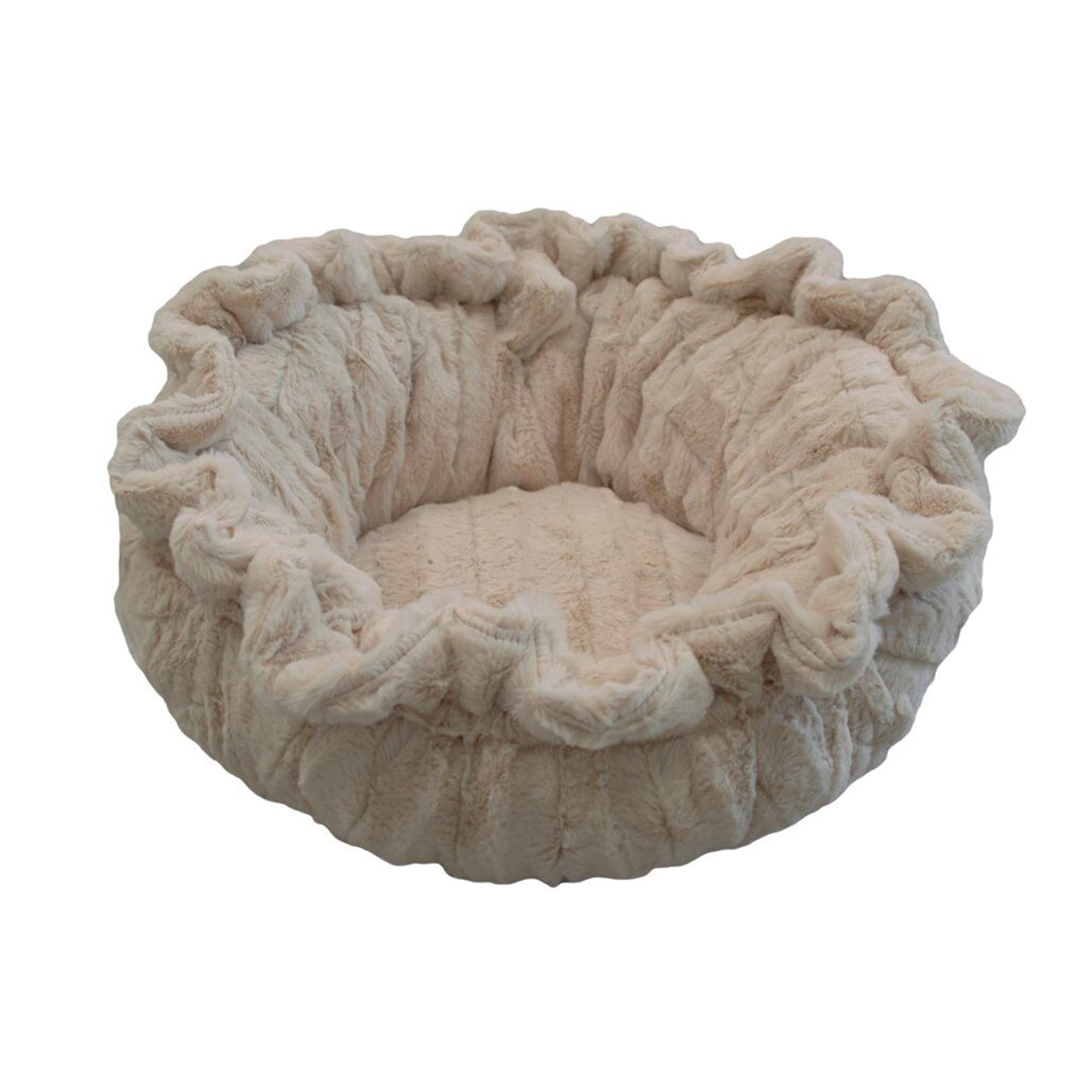 Bessie  Barnie Ultra Plush Deluxe Natural Beauty Pet Lily Pod Cat Bed， 24