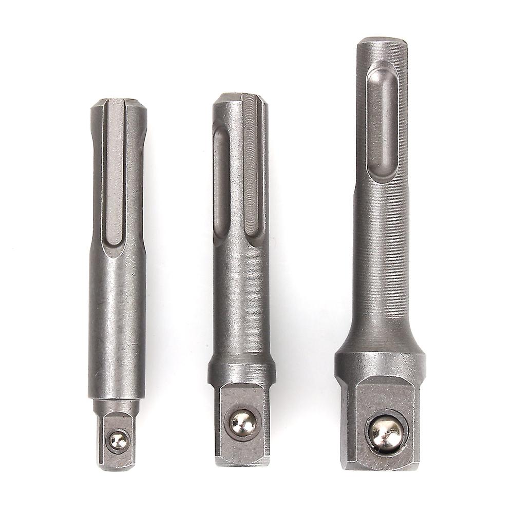 3pcs/set Impact Drill Bits Sds Plus Socket Adapter Converter 1/4