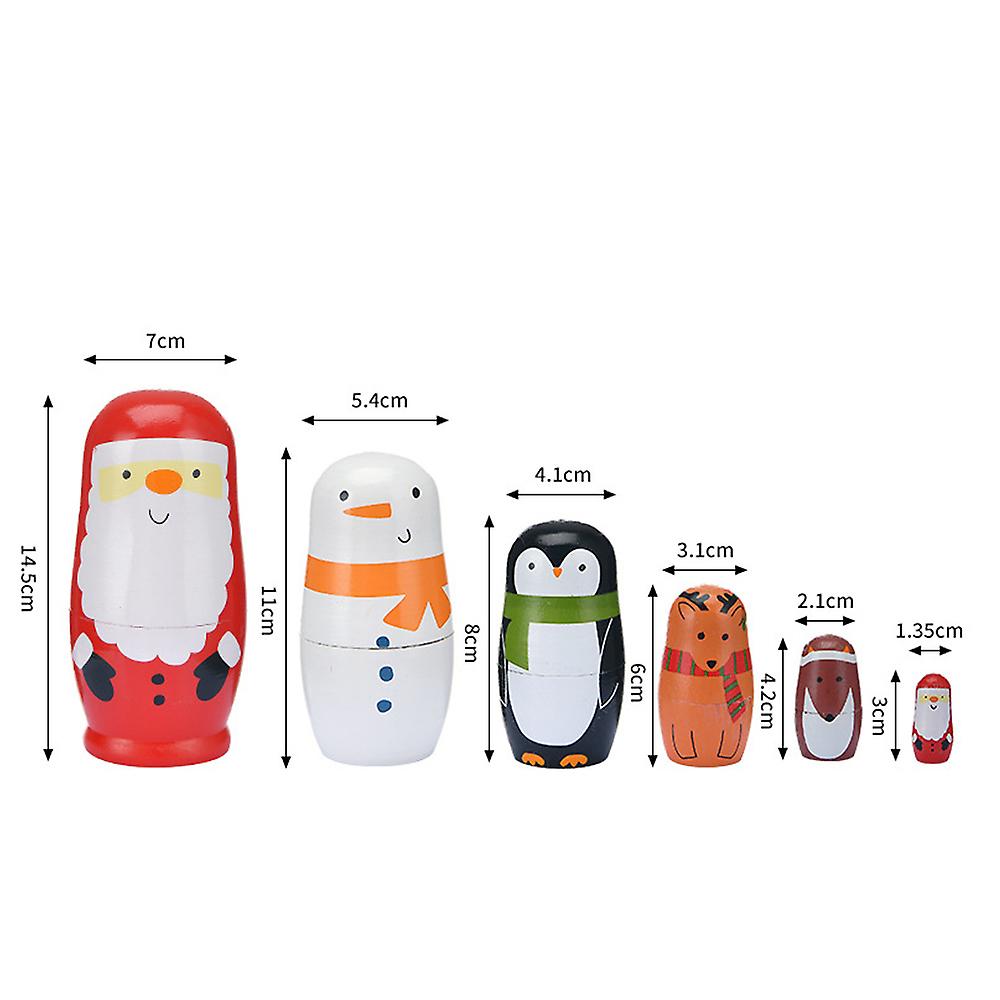 Xmas Santa Claus Wooden Nesting Dolls