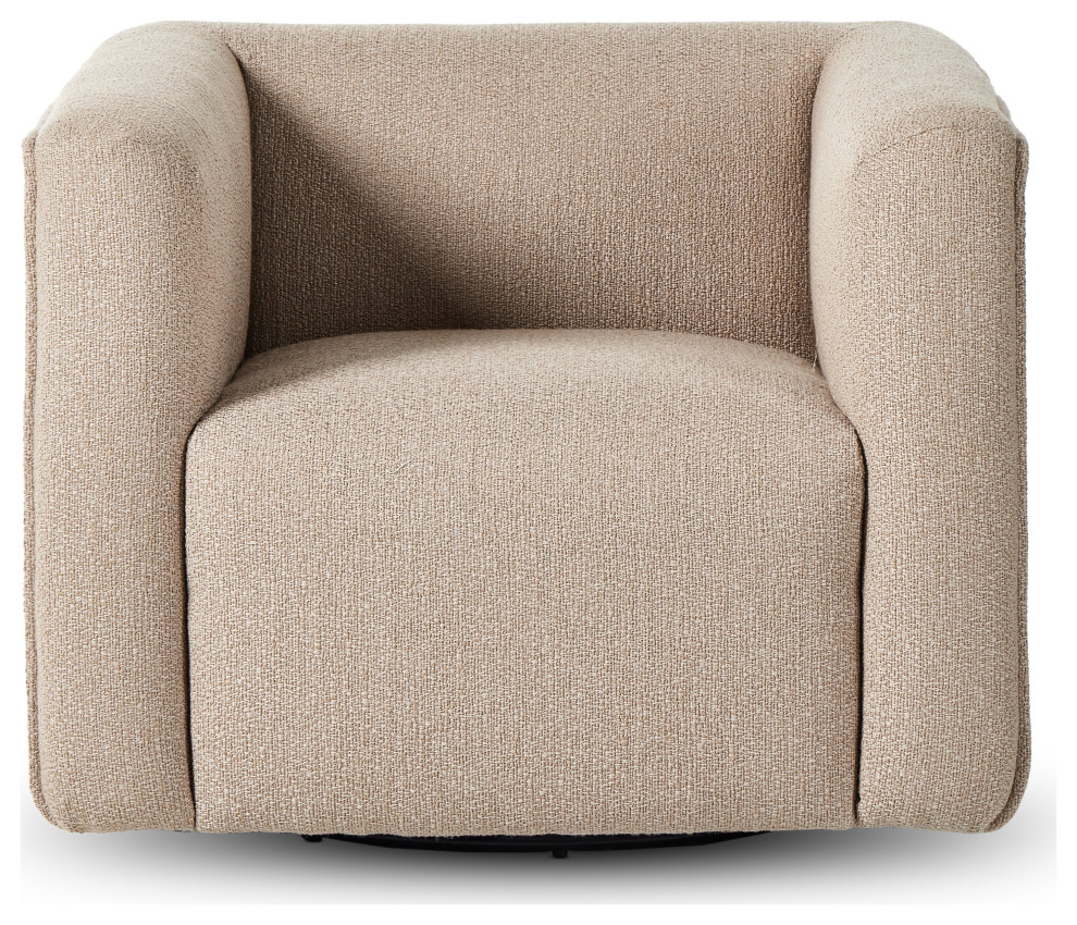 Wellborn Swivel Chair Kerbey Camel   Transitional   Armchairs And Accent Chairs   by Zin Home  Houzz