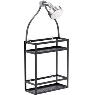 Dracelo Shower Caddy Organizer Mounting Over Shower Head Or Door Extra Wide Space with Hooks for Razorsand in Black B07YXMWQ48