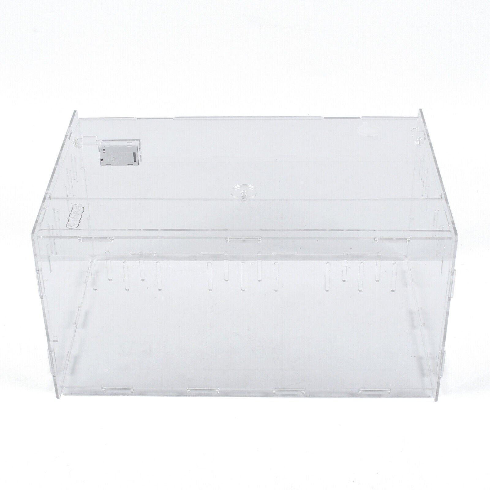 Fichiouy Reptile Breeding Box Acrylic Reptile Terrarium Climbing Pet Box with Thermometer Clear