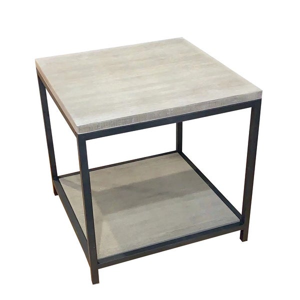 2 Tier Solid Bamboo Steel Frame End Table