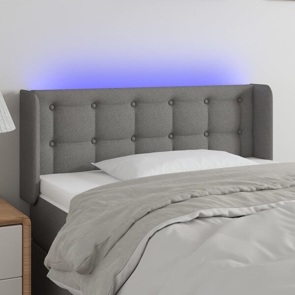 vidaXL LED Headboard Light/Dark Gray multisize Fabric - - 37455488