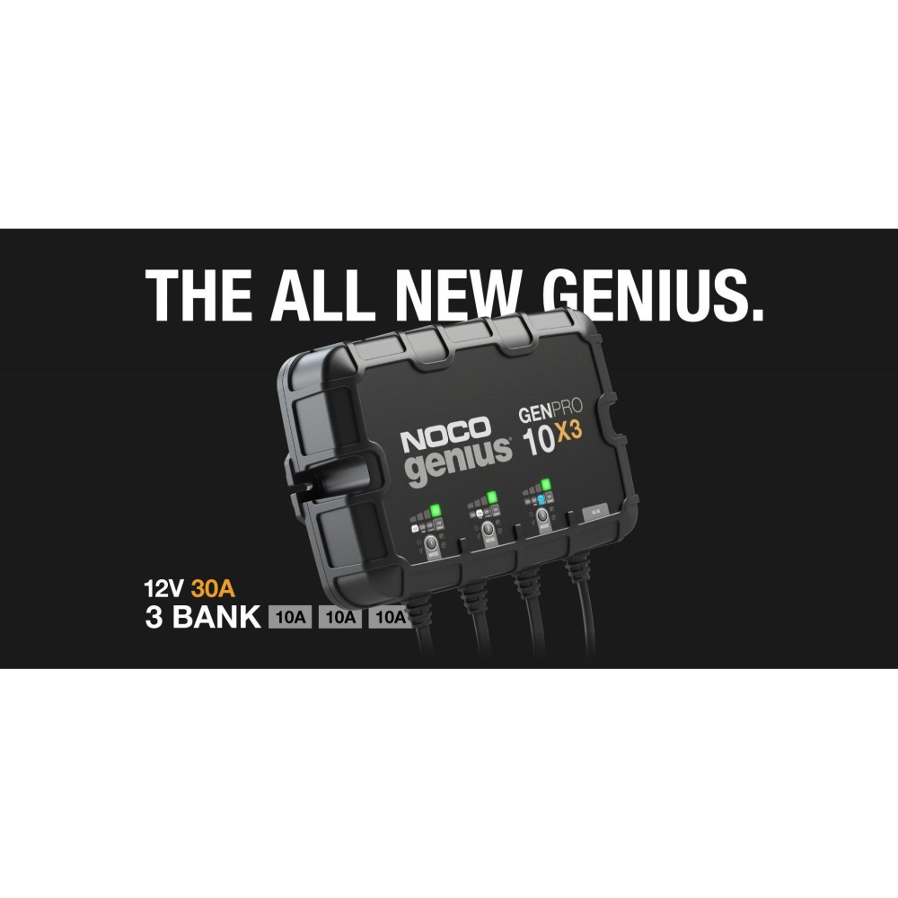 Noco 12V Battery Charger 30A Fully Automatic 3 Bank On Board ;