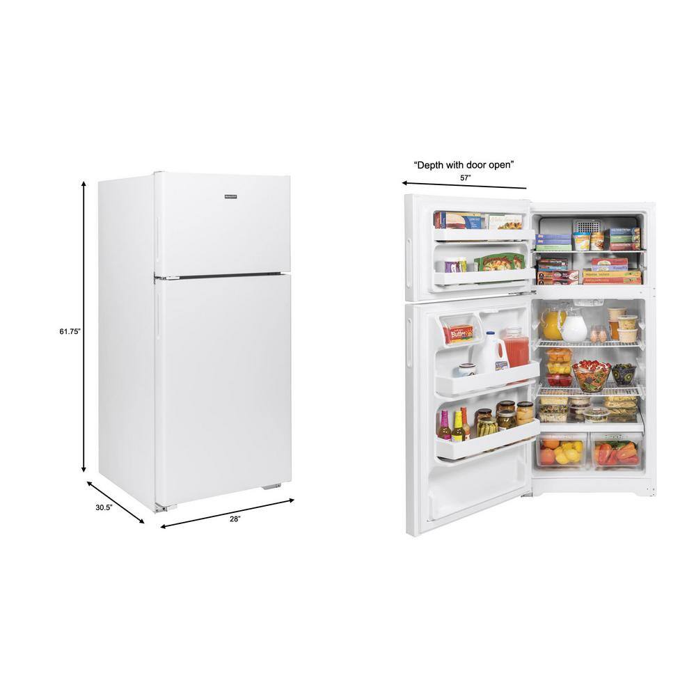 Hotpoint 15.6 cu. ft. Top Freezer Refrigerator in White HPS16BTNLWW