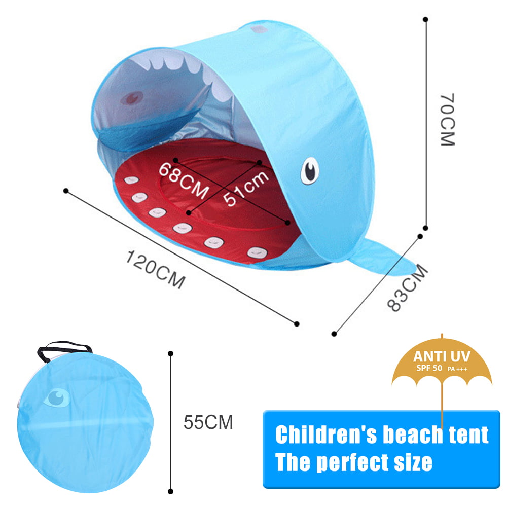 LNKOO Baby Beach Tent Pop Up Tent Portable Shade Pool UV Protection Sun Shelter Beach Umbrella/Instant Tent with Mini Pool， Carry Bag for Toddler， Infant and Kids， 50+ UPF