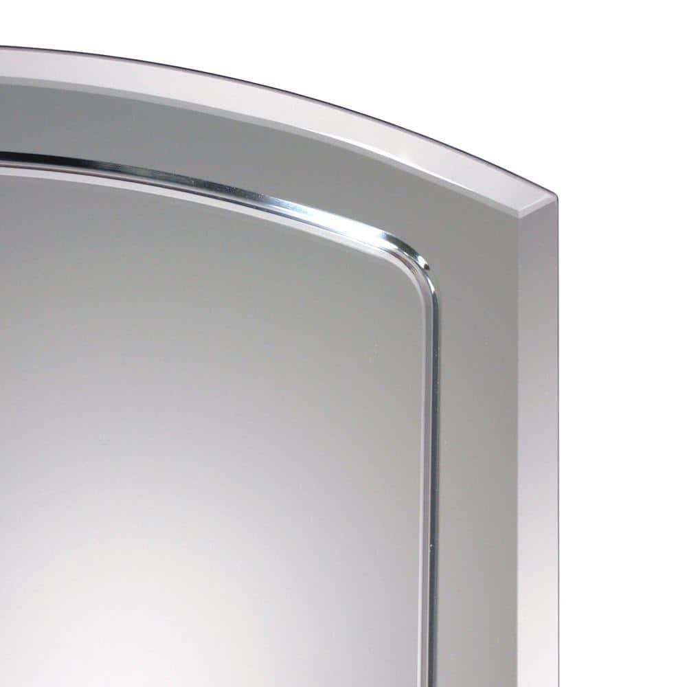 Deco Mirror 16 in W x 30 in H x 412 in D Frameless Recessed VGroove Beveled Eclipse Bathroom Medicine Cabinet