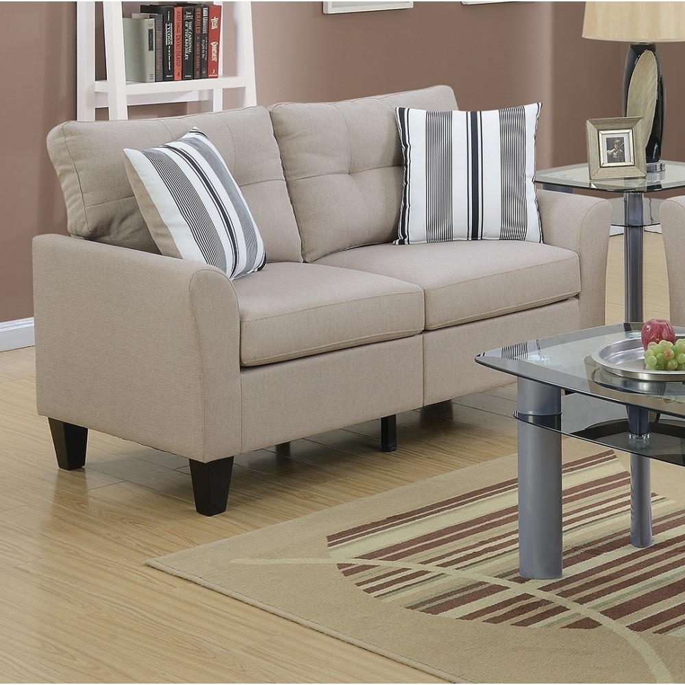 Upholstery 2 Piece Sofa Set with Wood Legs