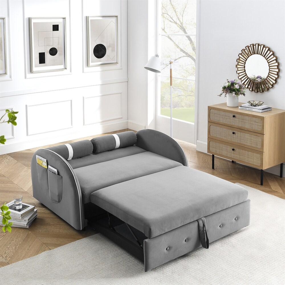 Pull Out Sleep Sofa Bed Loveseats Sofa Couch Adjsutable Backrest