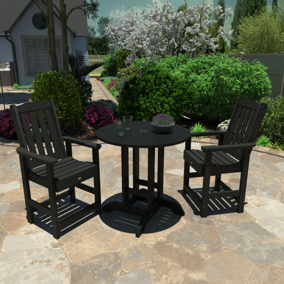 Lehigh 3 Piece Round Counter Height Dining Set   Transitional   Outdoor Pub And Bistro Sets   by highwood  Houzz