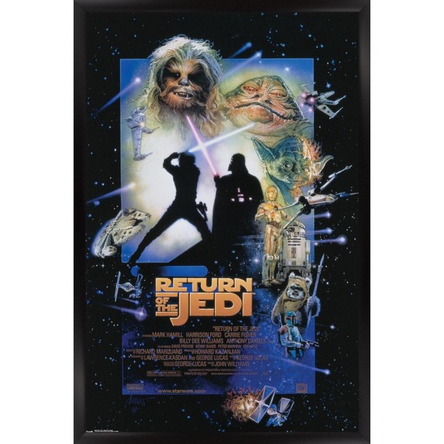 Trends International 24x36 Star Wars Return Of The Jedi One Sheet 1 Framed Wall Poster Prints