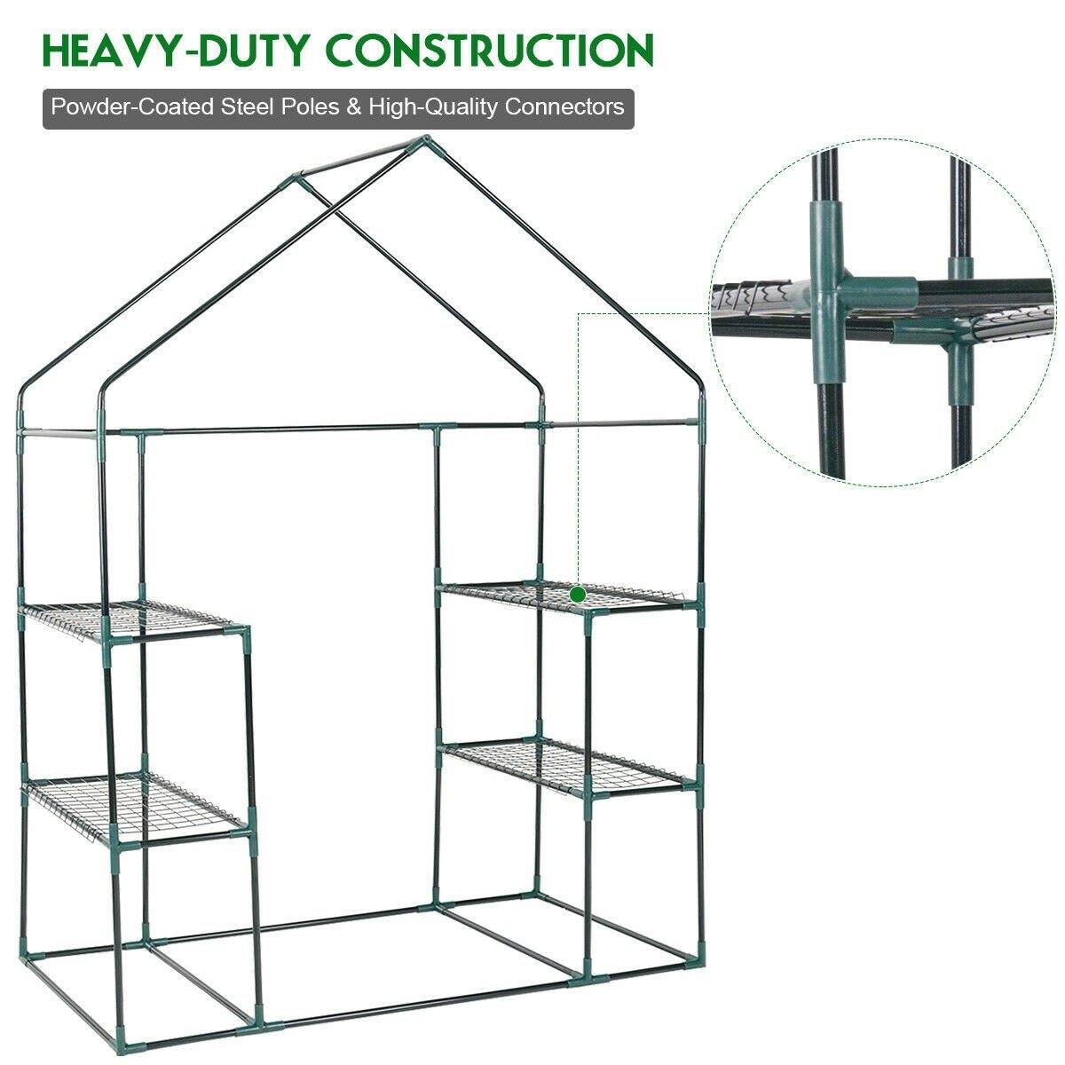 Outdoor Portable 4 Shelves Walk-in Greenhouse