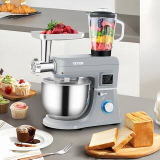 VEVOR 7.4 Qt. 5-In-1 Stand Mixer 660-Watt Multi-Functional Electric Mixer with Stainless Bowl Gray ZRLLSJBJLSDFJR1CDV1