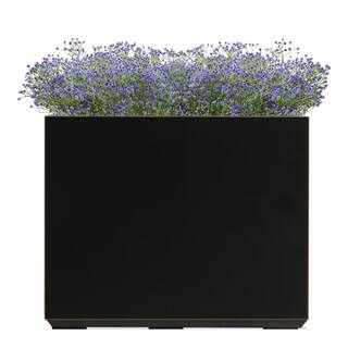 EDYO LIVING Metal Box Square Planter in Black HCMP008-BLK