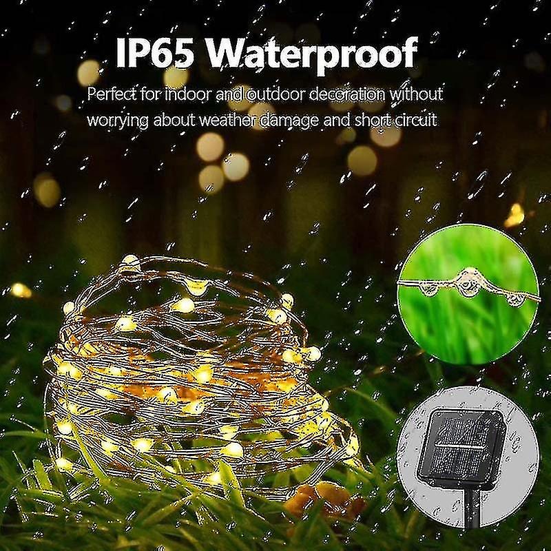 Outdoor Solar String Lights Waterproof Garden Fairy Lights With 8 Lighting Modes For Patio Trees Chr