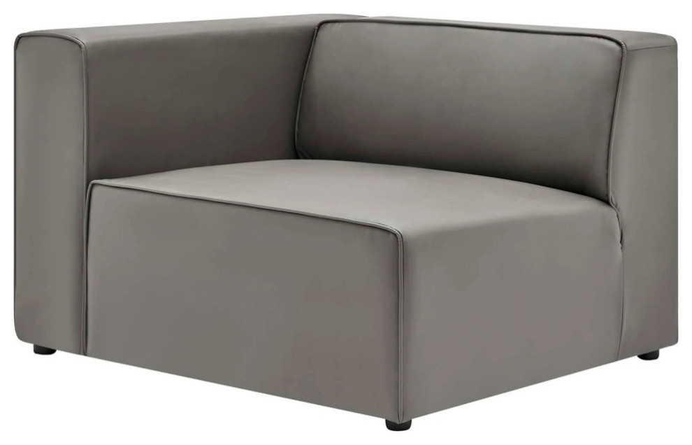 Odette Gray Vegan Leather 3 Piece Sectional Sofa   Modern   Sectional Sofas   by Rustic Home Furniture Deco  Houzz