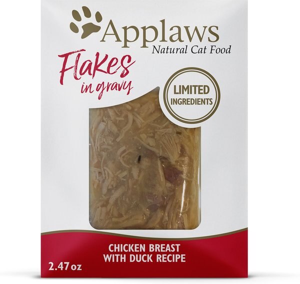 Applaws Chicken with Duck Flakes in Gravy Wet Cat Food， 2.47-oz， case of 12