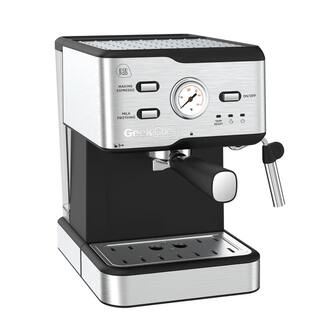 Kahomvis 2-Cup Silver 20-Bar Espresso Machine Coffee Maker with ESE POD Filter Milk Frother Steam Wand Thermometer Water Tank GuBK-LKD0-V5U