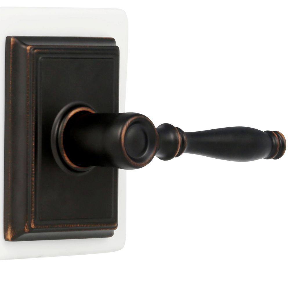 Schlage Birmingham Aged Bronze Passage HallCloset Door Handle with Addison Trim F10 BIR 716 ADD