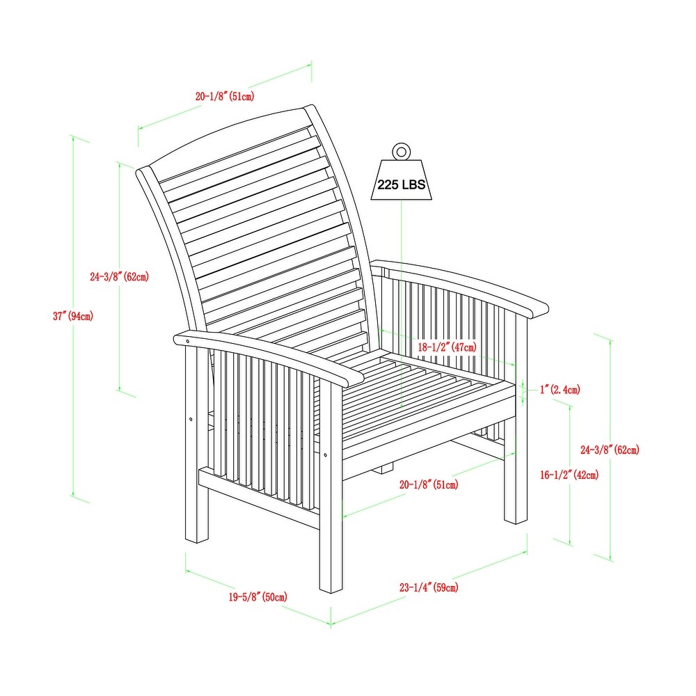 Middlebrook Surfside Acacia Wood Outdoor Chairs (Set of 2)