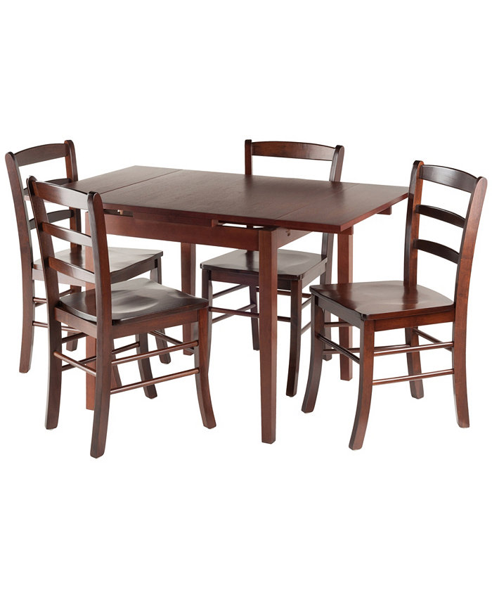 Winsome Pulman 5-Piece Extension Table with Ladder Back Chairs Set