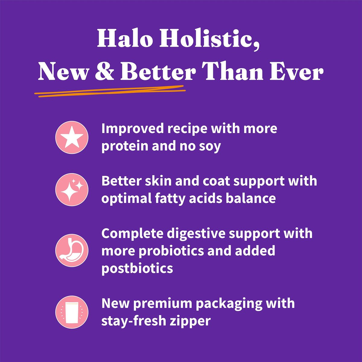 Halo Holistic Complete Digestive Health Wild-Caught Salmon and Whitefish Dog Food Recipe Adult Dry Dog Food