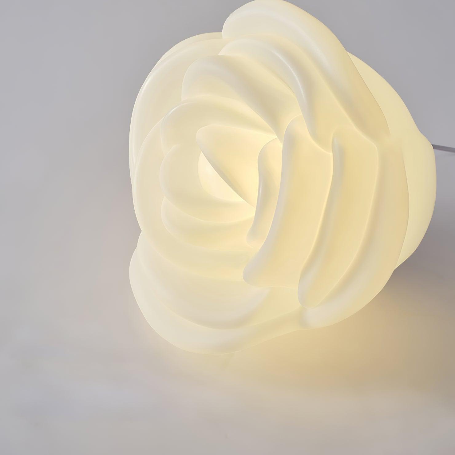 White Rose Shaped LED Table Lamp