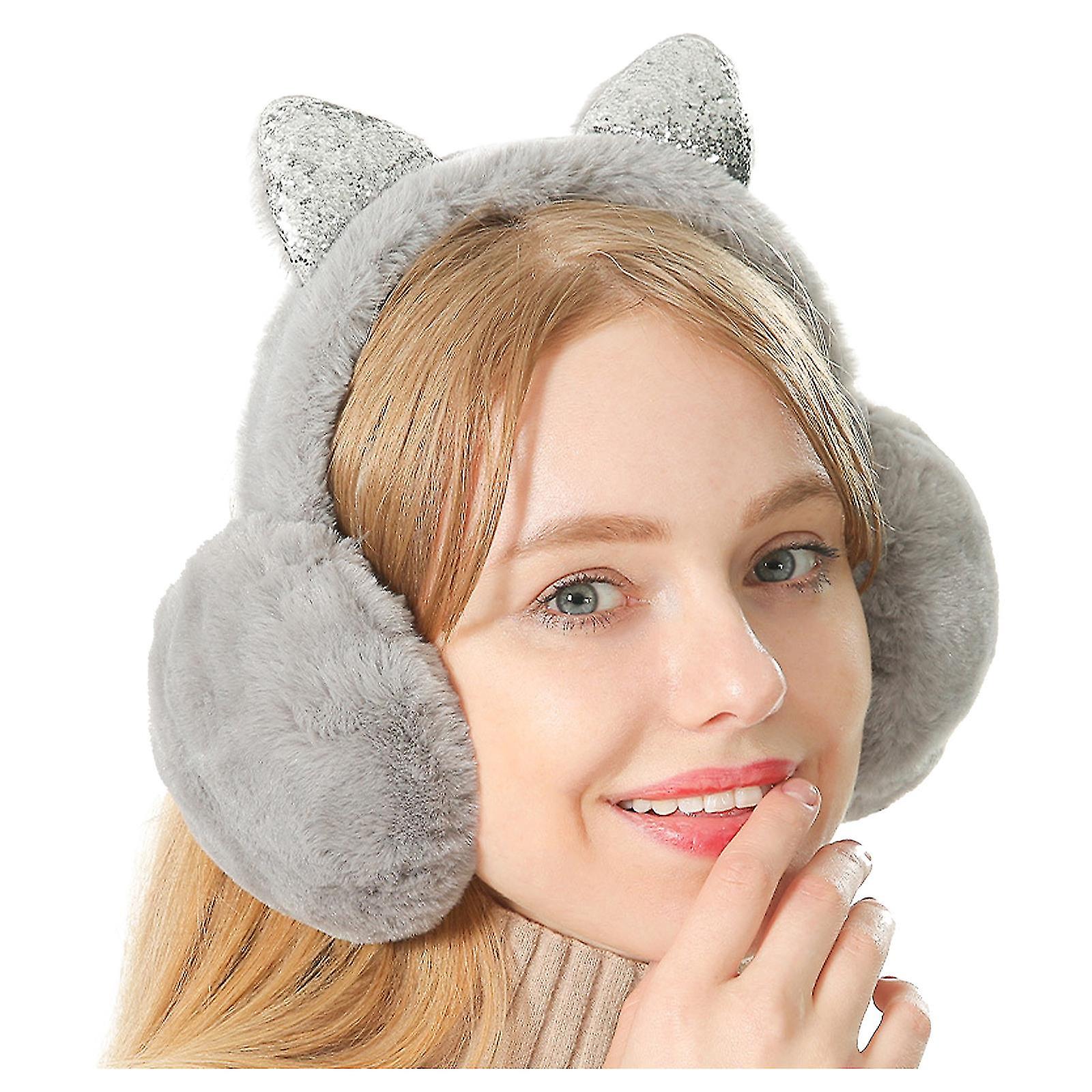 Girls' Cute Sequinned Cat Ears Ear Warmers Folding Ear Protectors