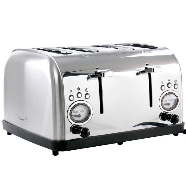 4 Slice Wide Slot Toaster with Toasting Control Silver